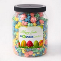 Easter Popcorn in Clear Plastic Round Gift Jar